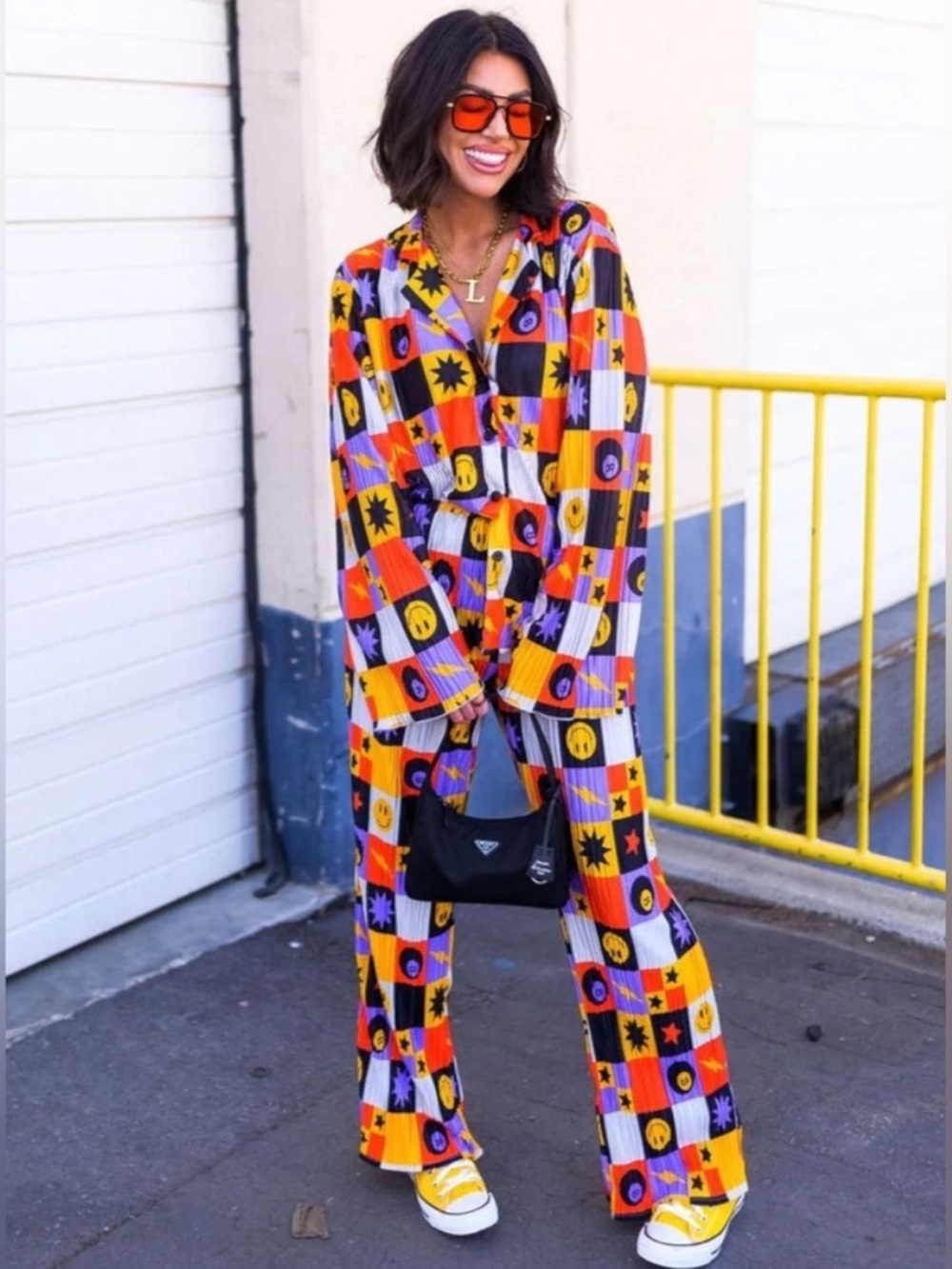 Dressed in LALA Long Sleeve Plissé Set in Not Made To Be Subtle - M
